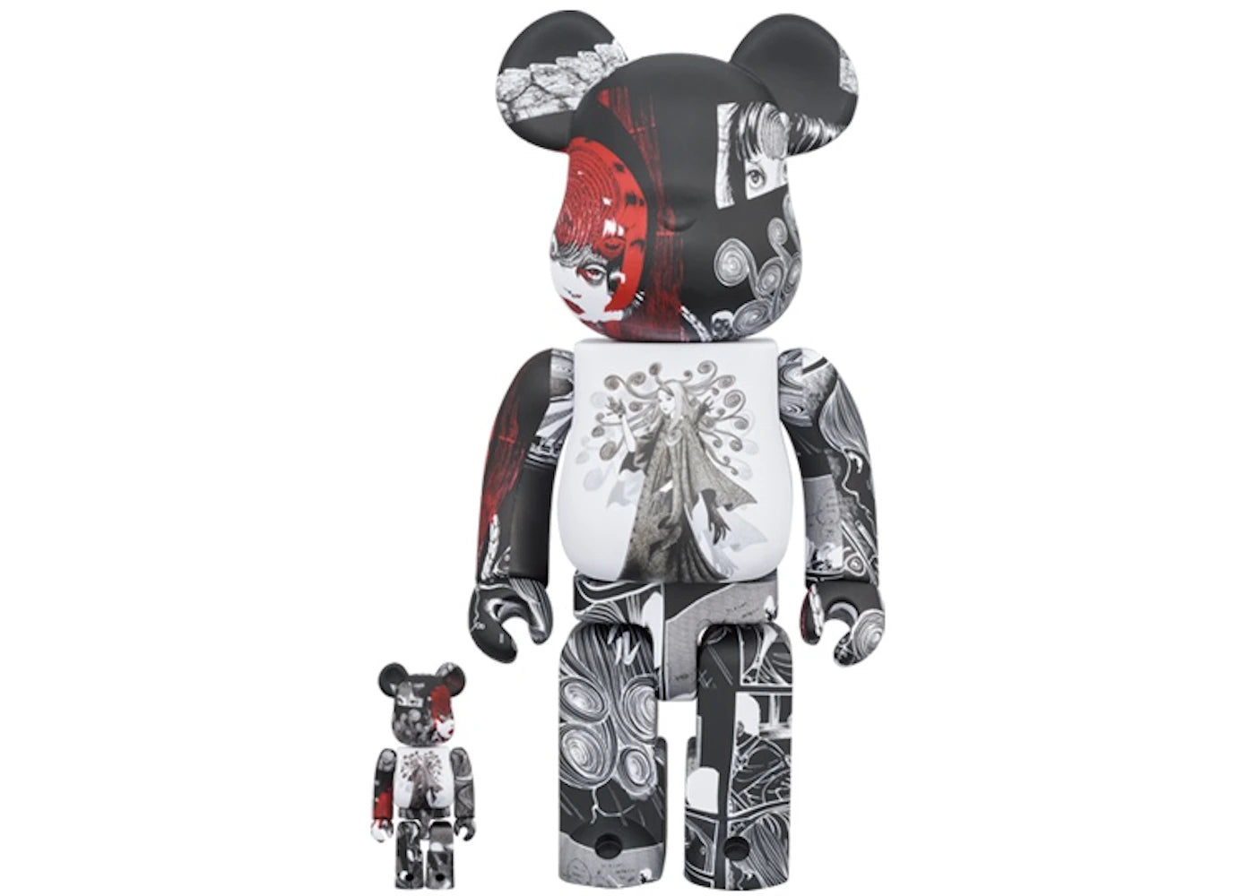 Bearbrick x S'YTE x Junji Ito Uzumaki 100% & 400% Set