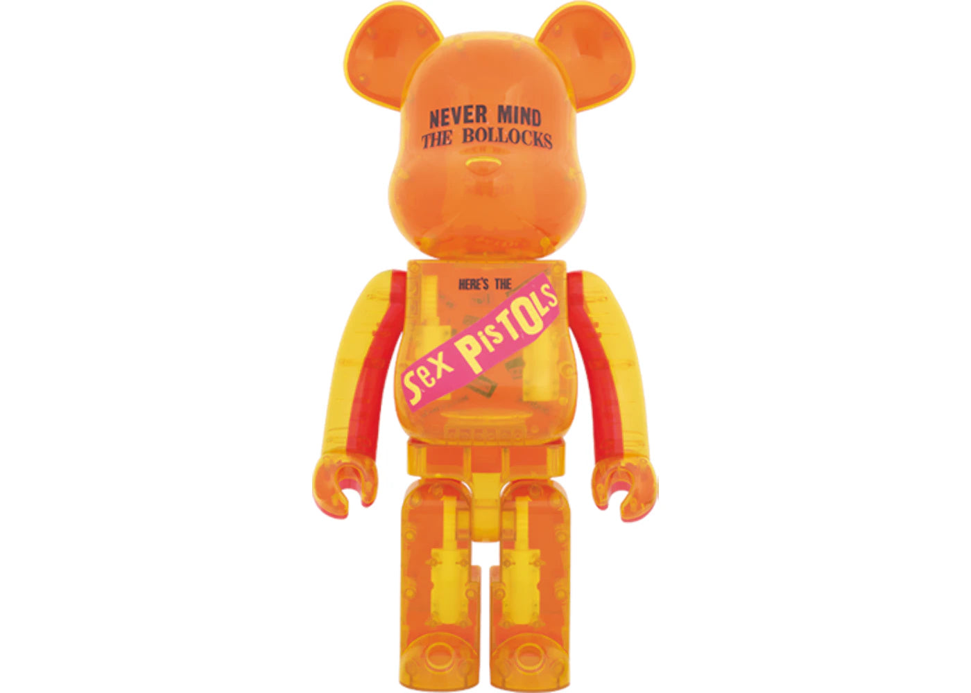 Bearbrick x Sex Pistols Clear Version 1000% Orange