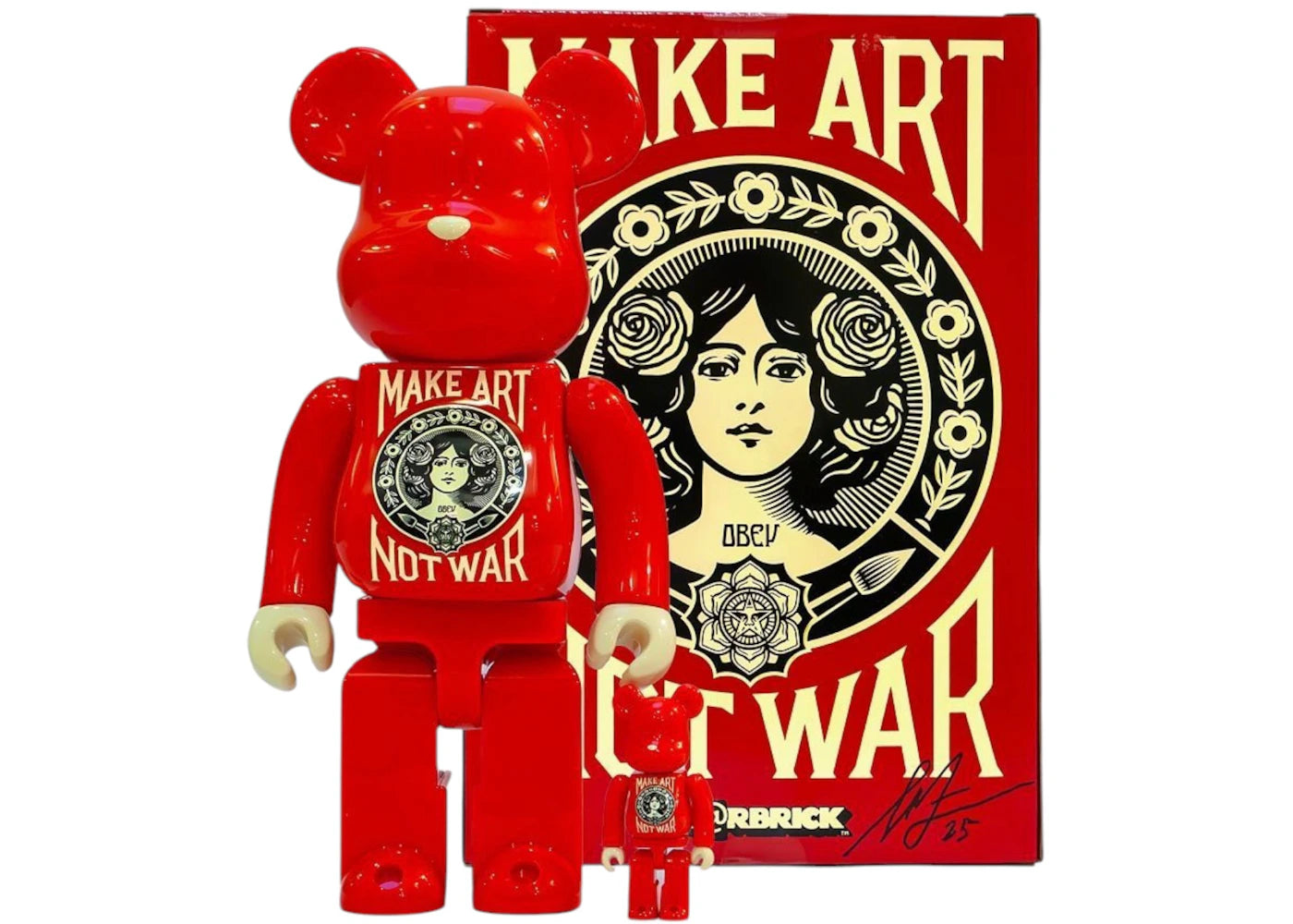 Bearbrick x Shepard Fairey Make Art Not War 100% & 400% Set
