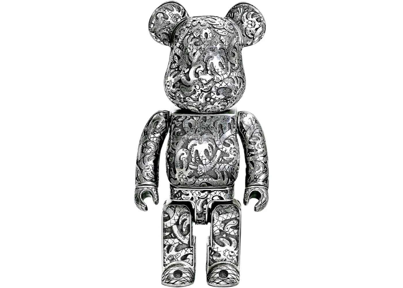 Bearbrick x Steven Harrington x Action City x Royal Selangor Metal 400% Silver