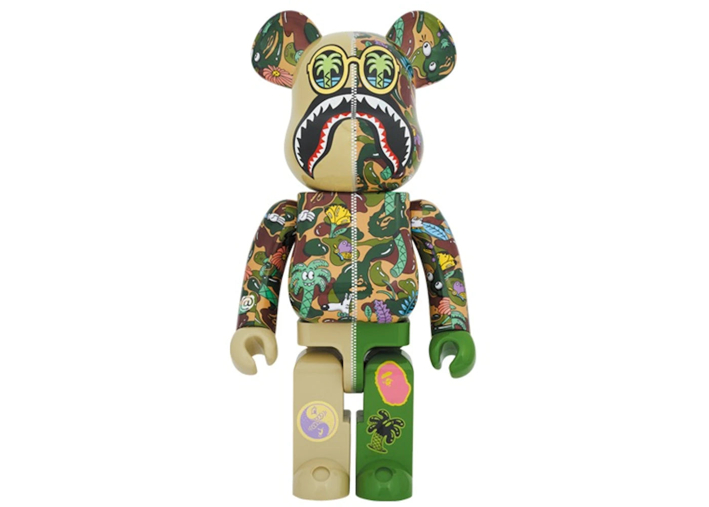 Bearbrick x Steven Harrington x BAPE Shark 1000% Green Camo