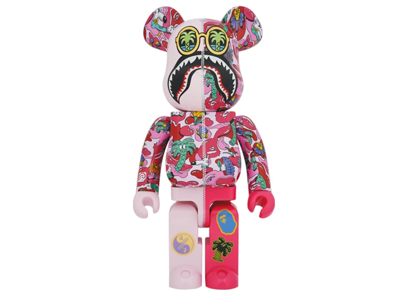 Bearbrick x Steven Harrington x BAPE Shark 1000% Pink Camo