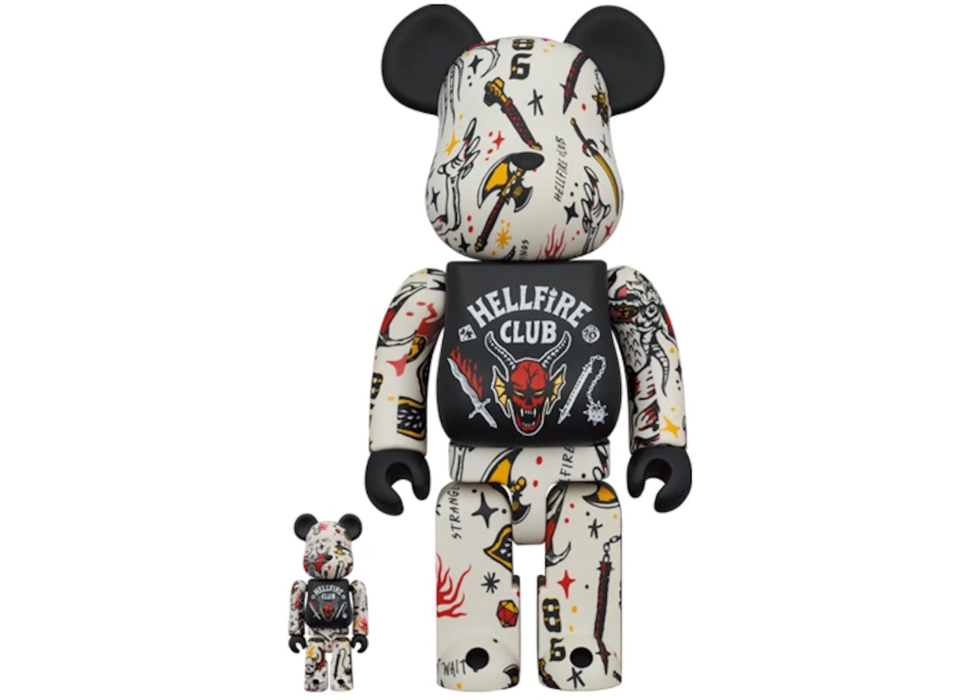 Bearbrick x Stranger Things Hellfire Club 100% & 400% Set