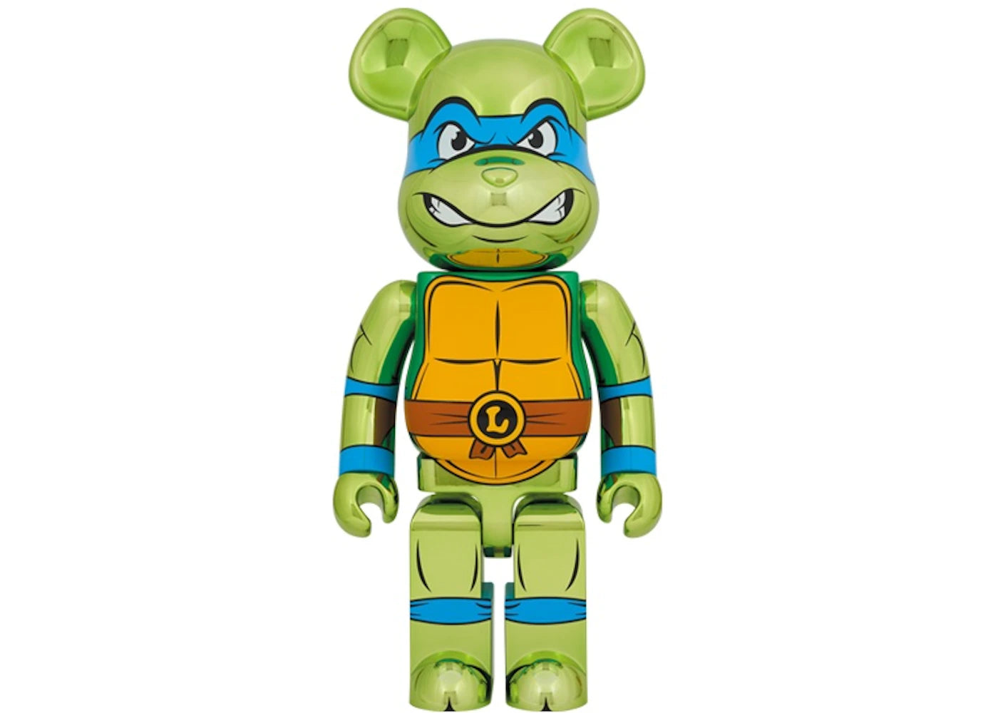 Bearbrick x Teenage Mutant Ninja Turtles Leonardo 1000% Chrome Ver.