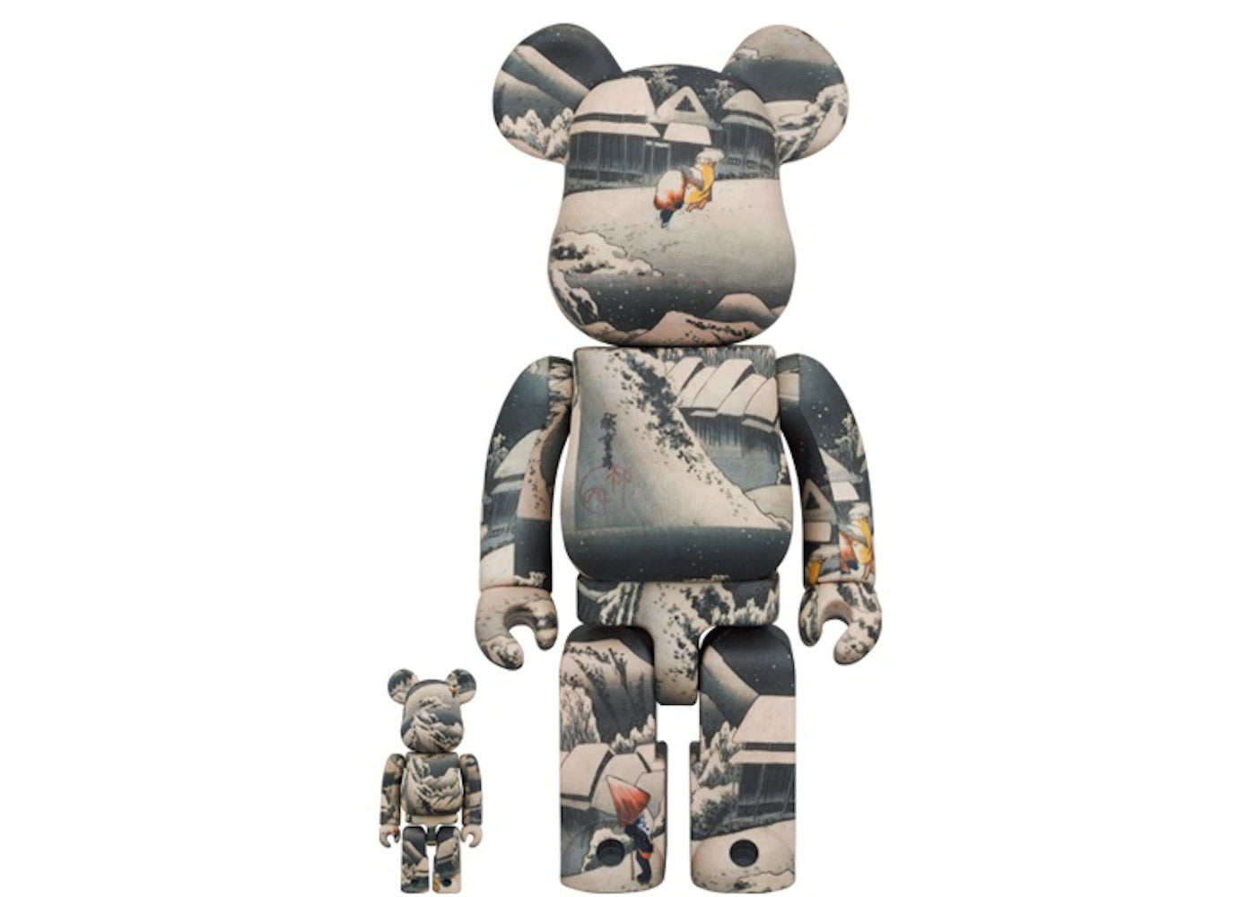 Bearbrick x Tokyo National Museum Hiroshige Utagawa (Fifty-three Stations of the Tokaido) Kanbara 100% & 400% Set