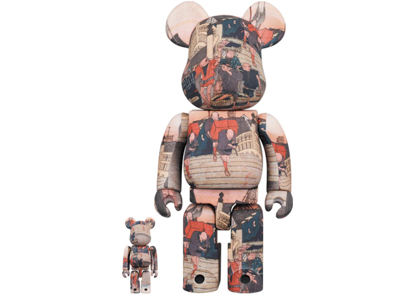 Bearbrick x Tokyo National Museum Hiroshige Utagawa (Fifty-three Stations of the Tokaido) Nihonbashi 100% & 400% Set