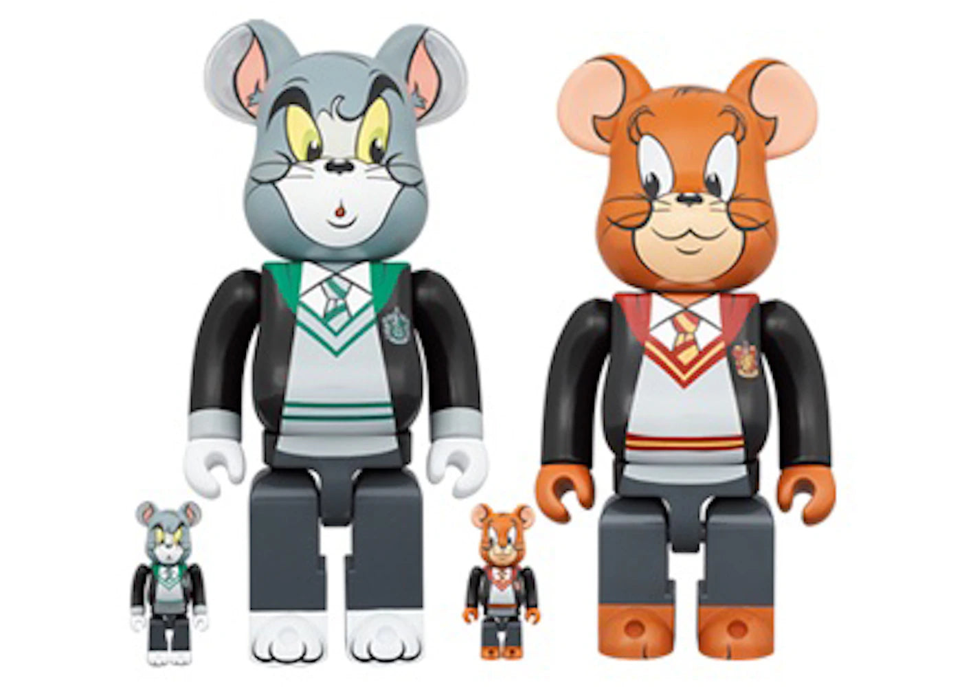 Bearbrick x Tom and Jerry in Hogwarts House Robes 100% & 400% 4-Pc Set