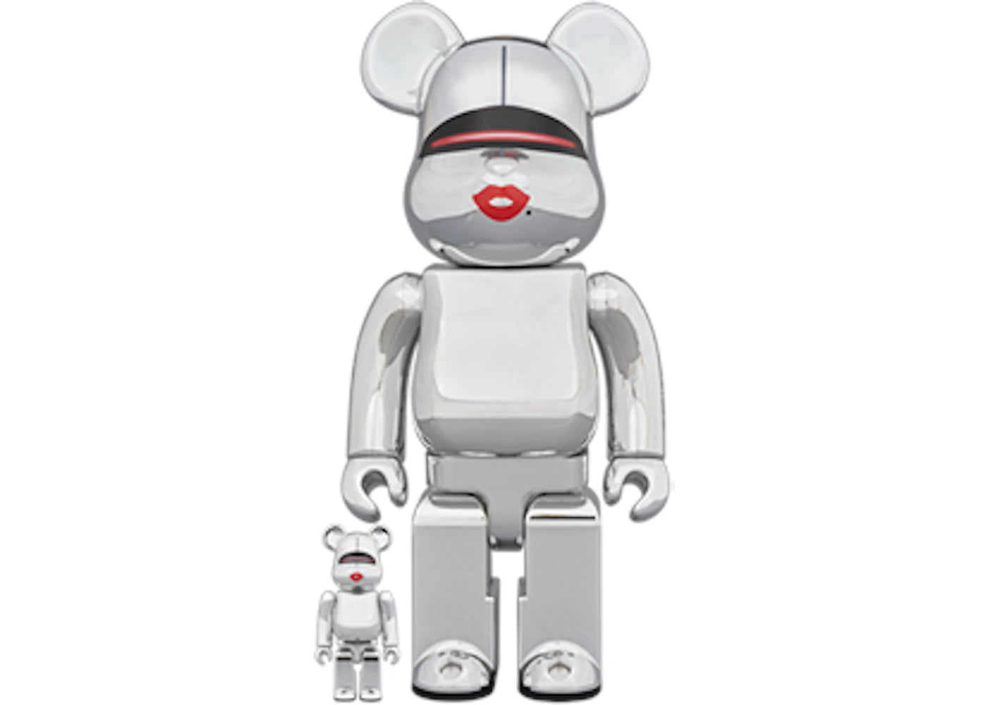 Bearbrick x Tyga x Hajime Sorayama 100% & 400% Set Silver