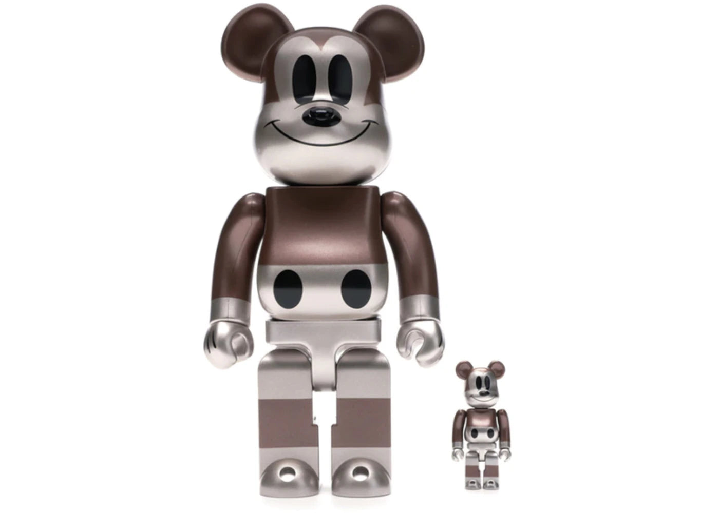 Bearbrick x Undefeated x Disney Mickey Mouse 90th Anniversary 100% & 400% Set Copper/Black