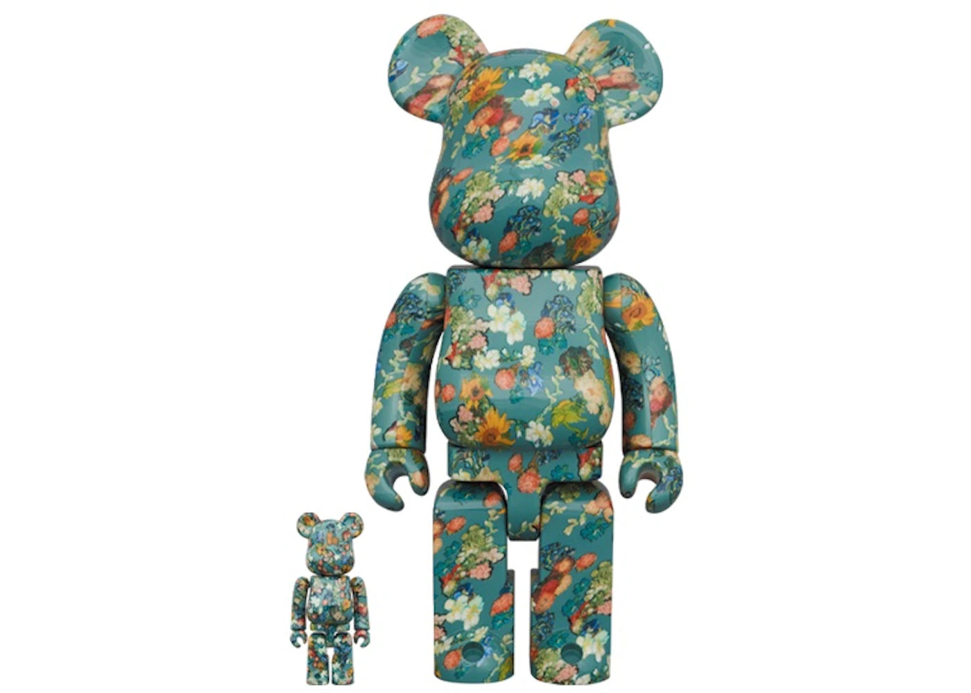 Bearbrick x Van Gogh Museum Floral Pattern 50th Anniversary 100% & 400% Set