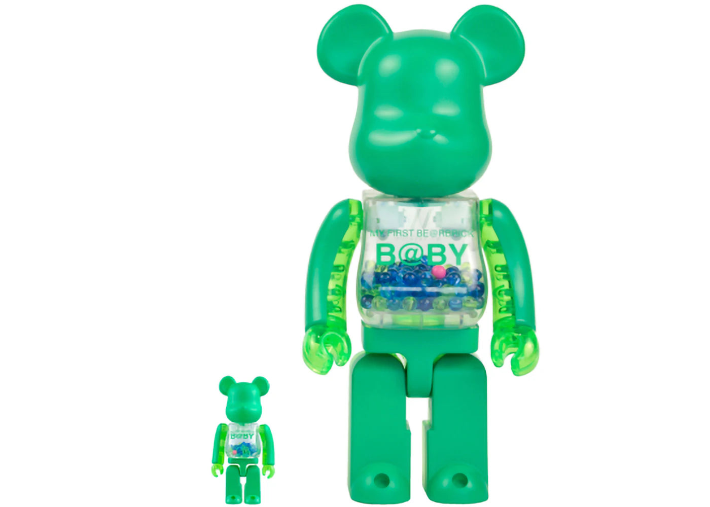 Bearbrick x WF Fashion x My First Bearbrick Baby 100% & 400% Set Green