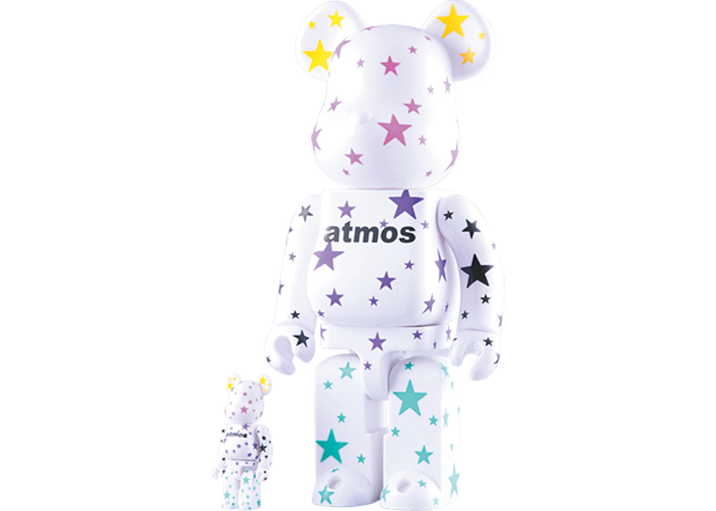 Bearbrick x atmos (Glow In The Dark) 100% & 400% Set White