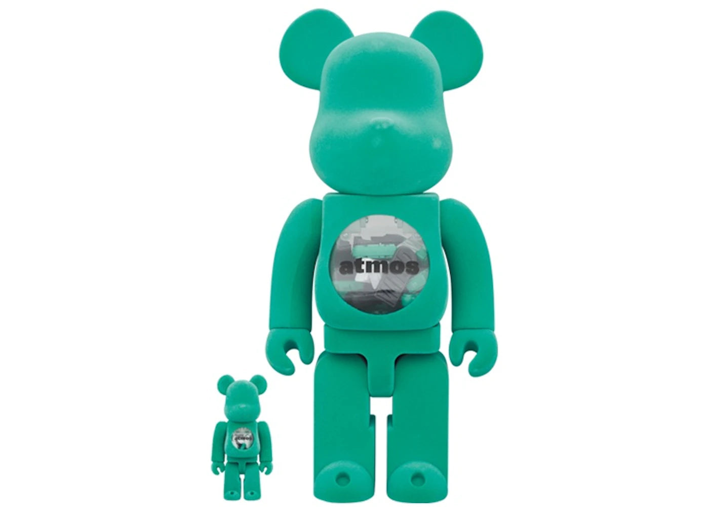 Bearbrick x atmos Wind and Sea Type-2 100% & 400% Set Green