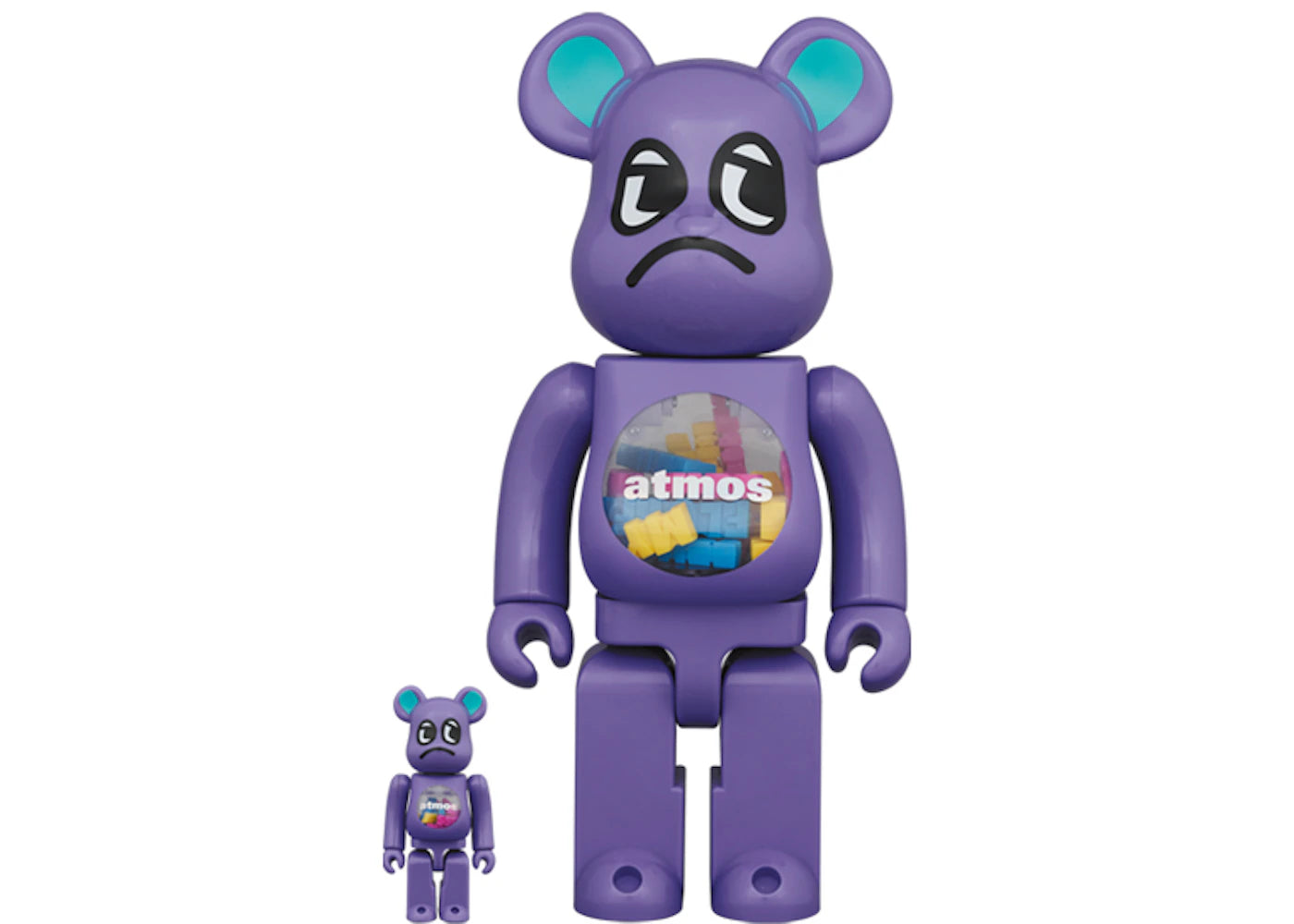 Bearbrick x atmos x Badmood 100% & 400% Set Purple