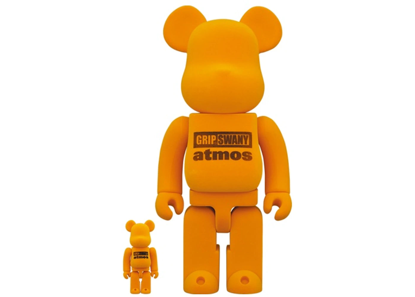 Bearbrick x atmos x GRIPSWANY 100% & 400% Set Orange