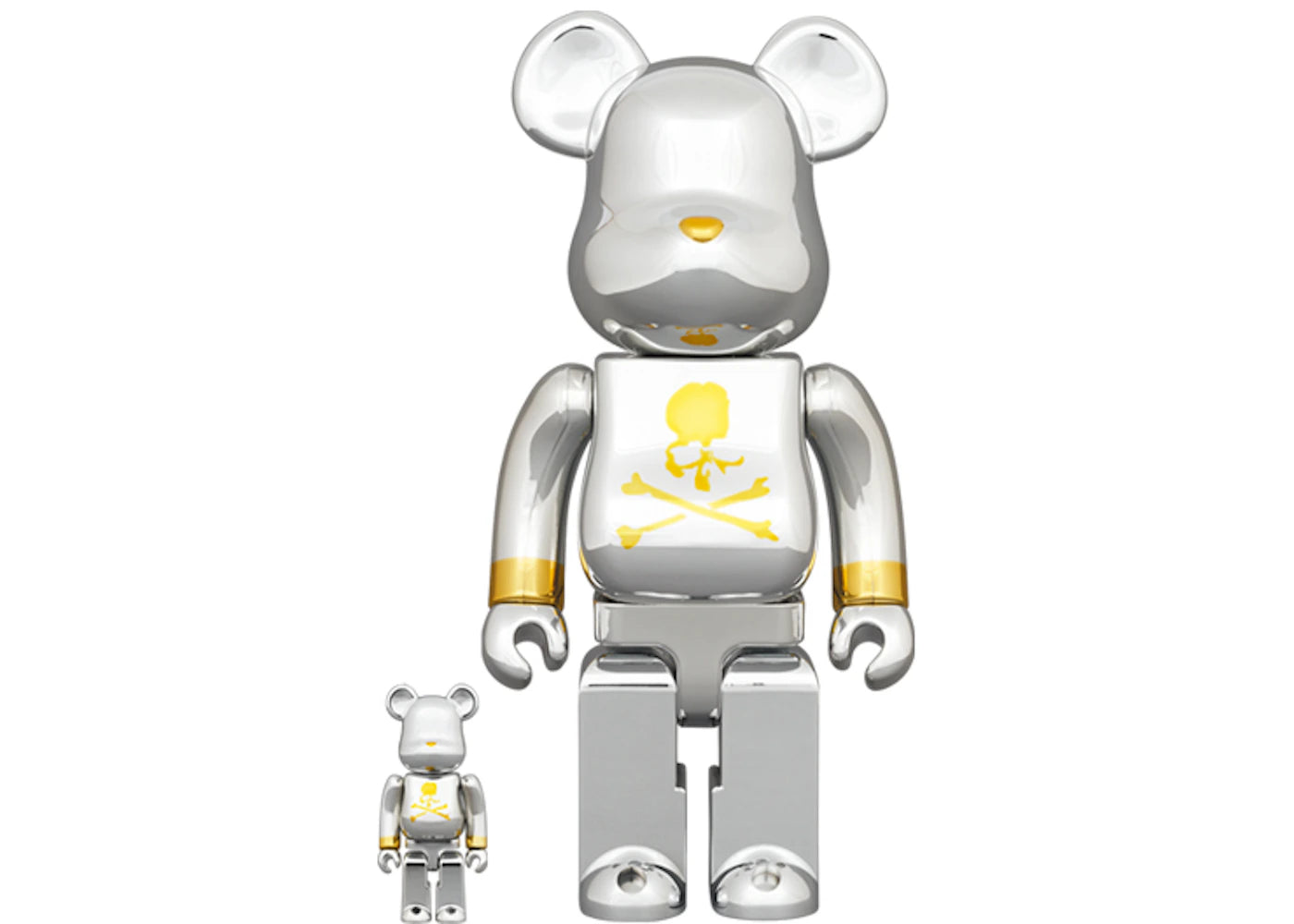 Bearbrick x mastermind JAPAN 100% & 400% Set Silver