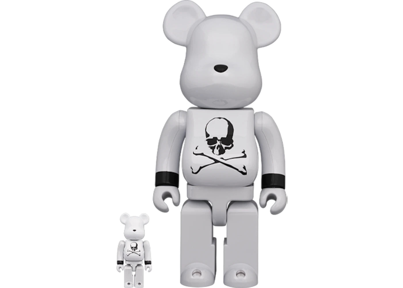 Bearbrick x mastermind JAPAN 100% & 400% Set WHITE CHROME