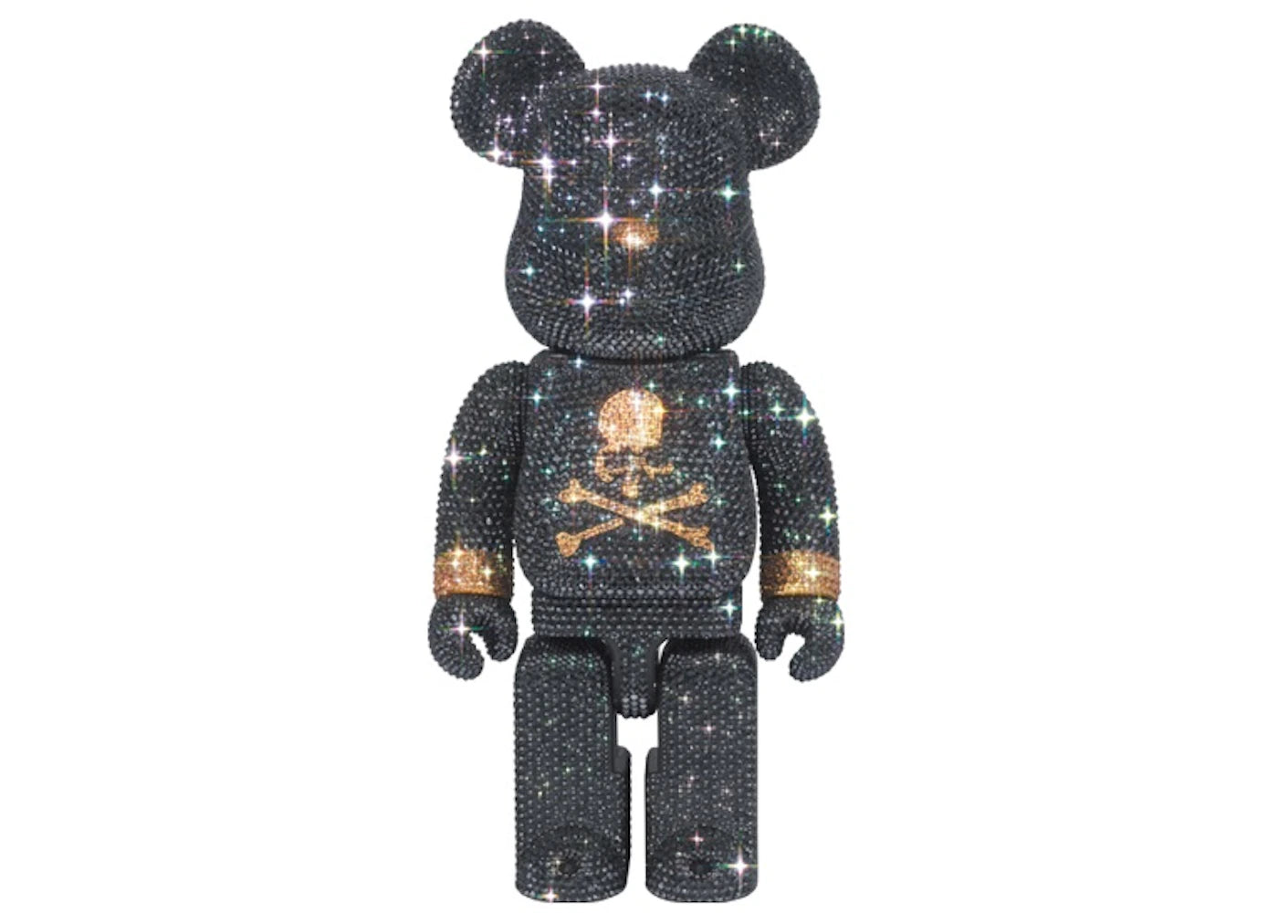 Bearbrick x mastermind JAPAN Crystal Decorate 400% Black & Gold Ver.