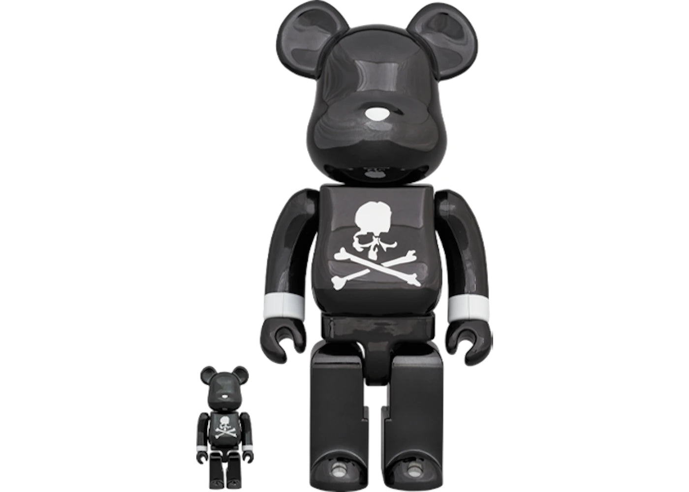 Bearbrick x mastermind Japan Black Chrome Ver. 100% & 400% Set