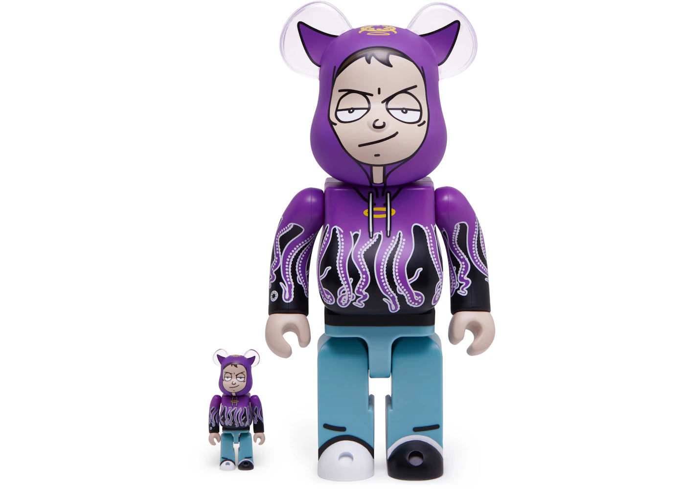 Bearbrick x thasup x Octopus 100% & 400% Set Purple