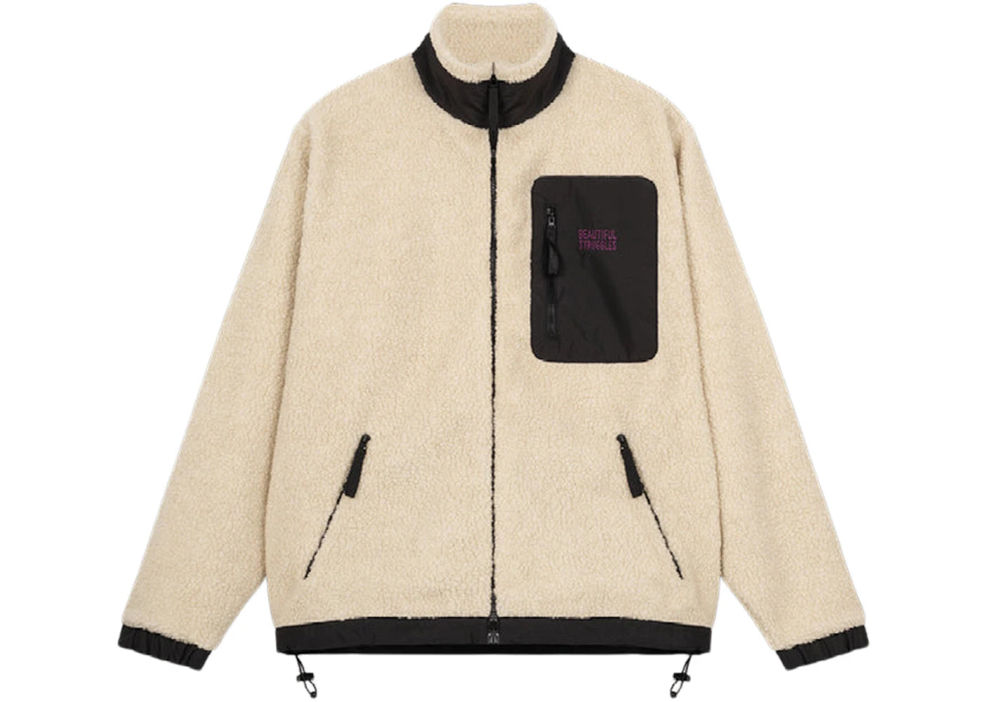 Beautiful Struggles Sherpa Fleece Jacket Beige