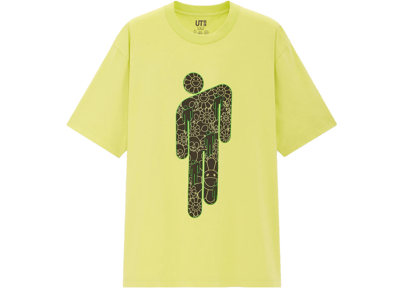 Billie Eilish Flower Skulls Logo T-Shirt (Japanese Mens Sizing) Green