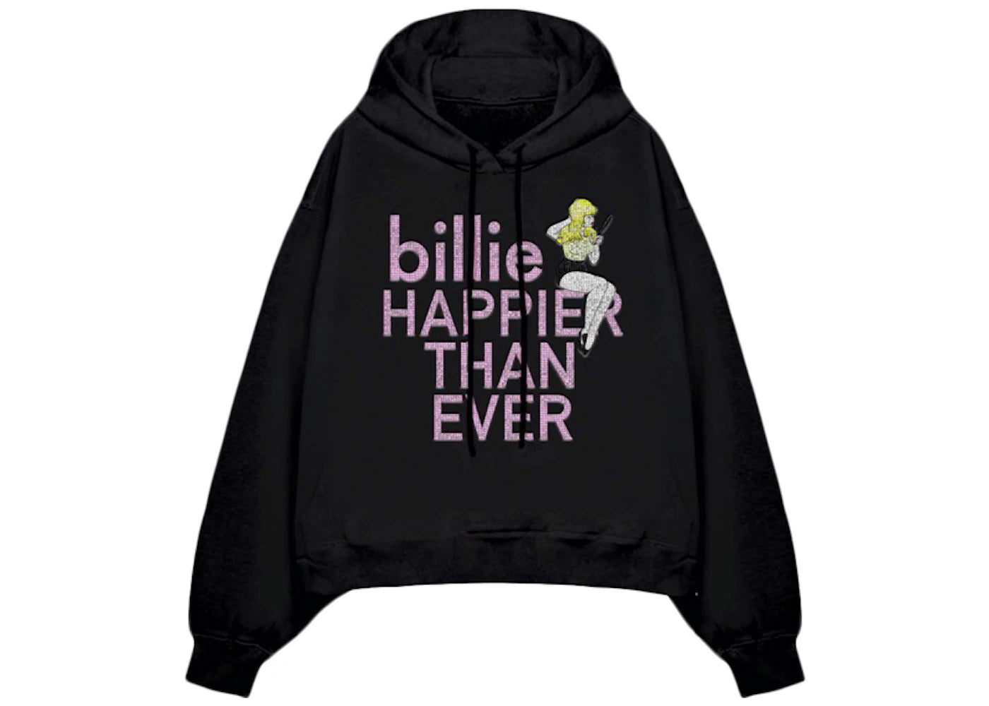 Billie Eilish Limited Edition Pretty Boy Rhinestone Hoodie Black