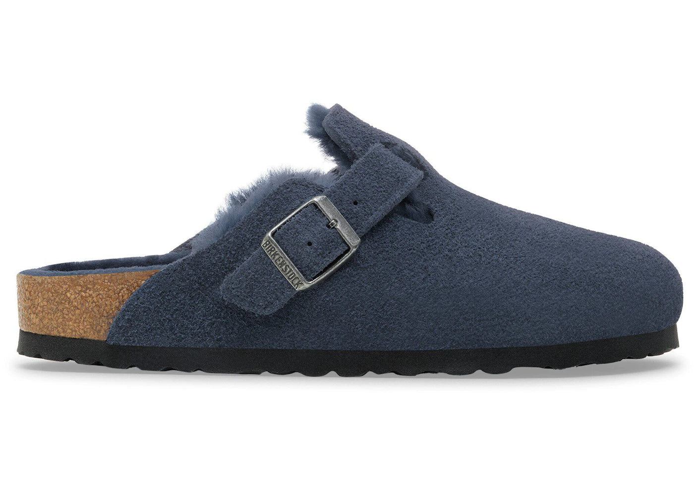 Birkenstock Boston Shearling Suede Leather New Navy
