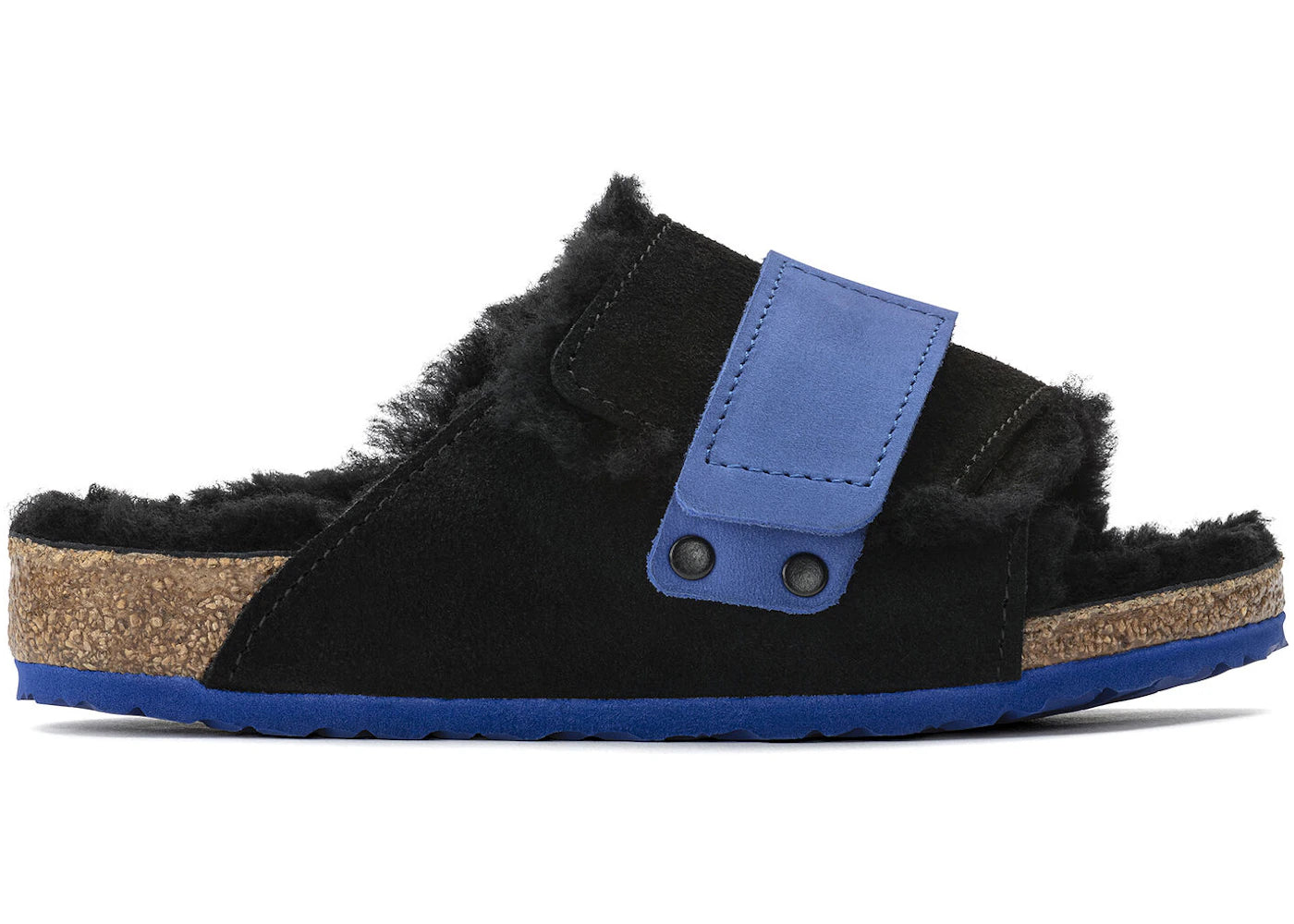 Birkenstock Kyoto Teddy Suede Black Ultra Blue (Kids)