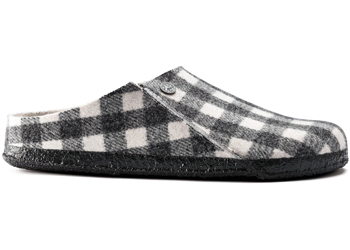 Birkenstock Zermatt Shearling Wool Felt Plaid White