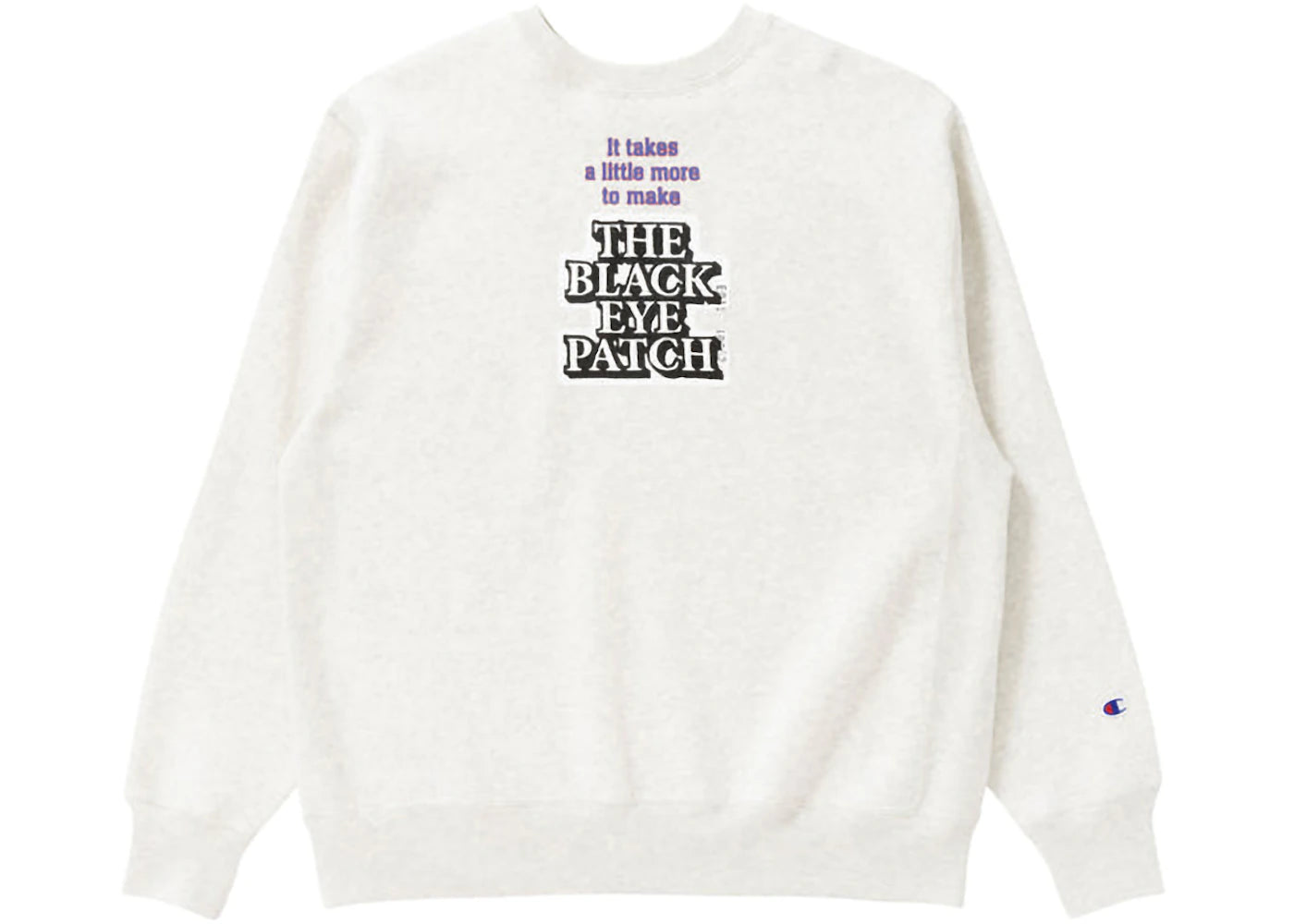 BlackEyePatch x Champion Reverse Wave OG Logo Crewneck Silver Grey