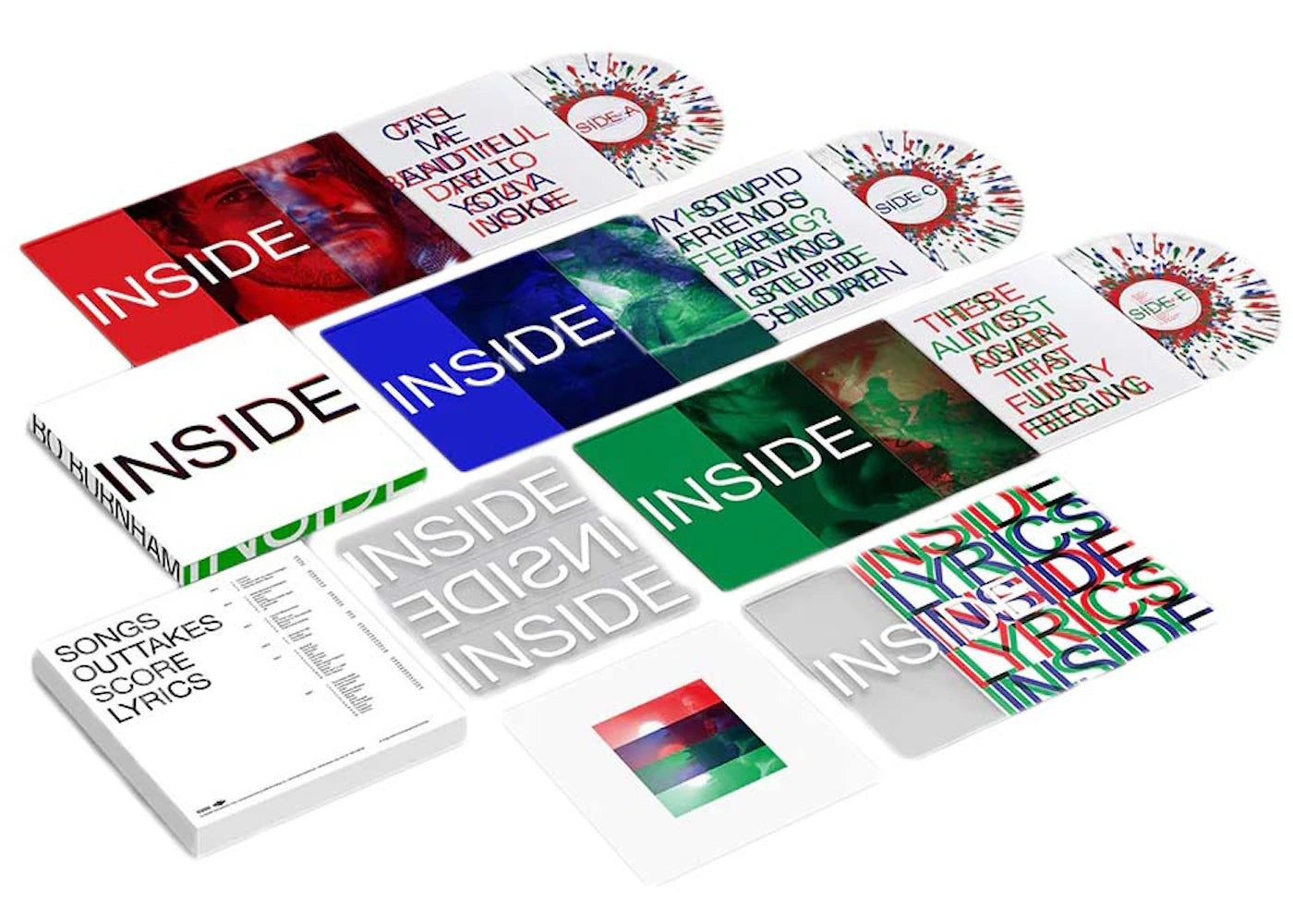 Bo Burnham Inside Spotify First Exclusive Deluxe 3XLP Vinyl Boxset Red/Green/Blue Splatter