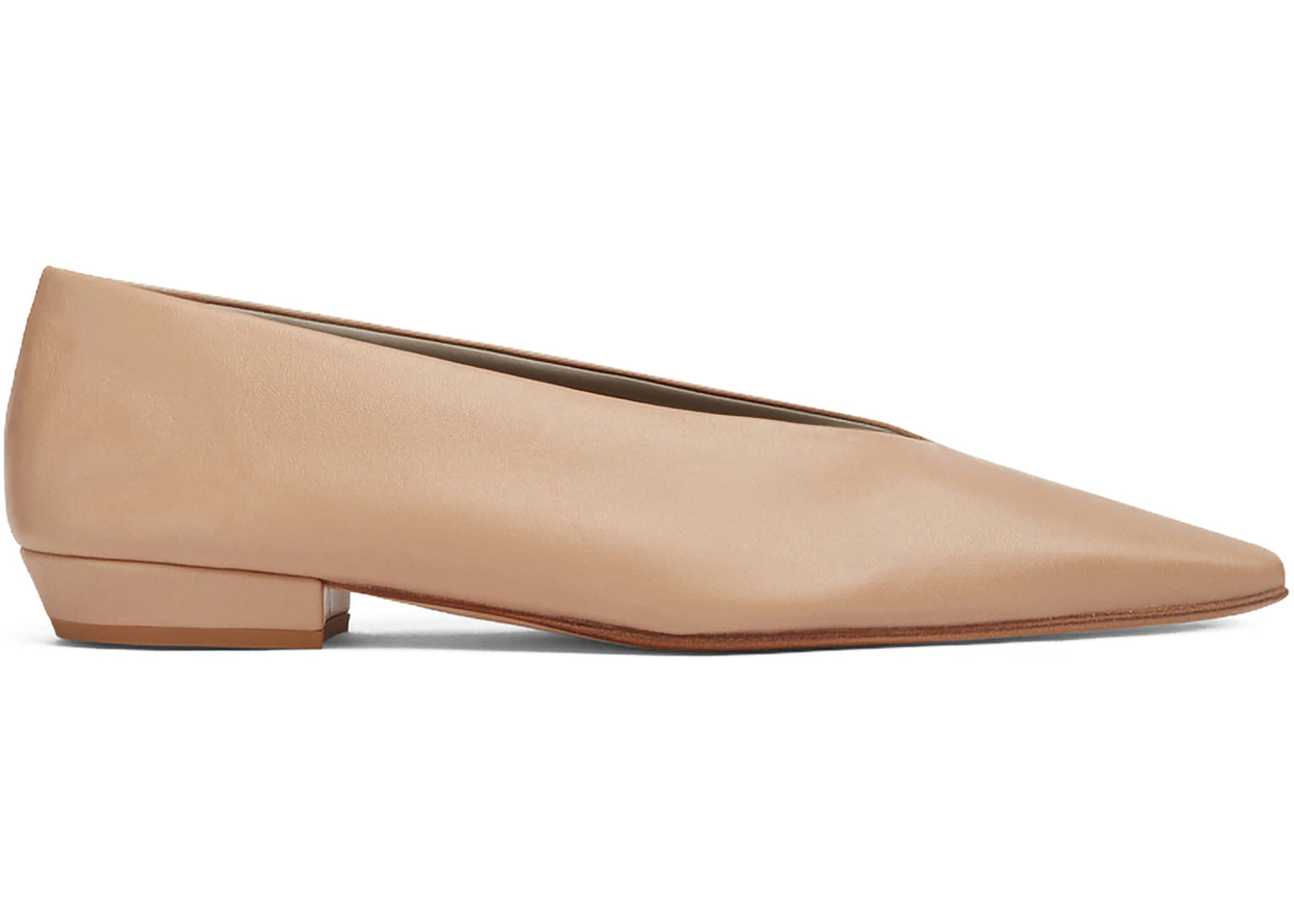 Bottega Veneta Almond Leather Ballet Flat Beige (Women's)