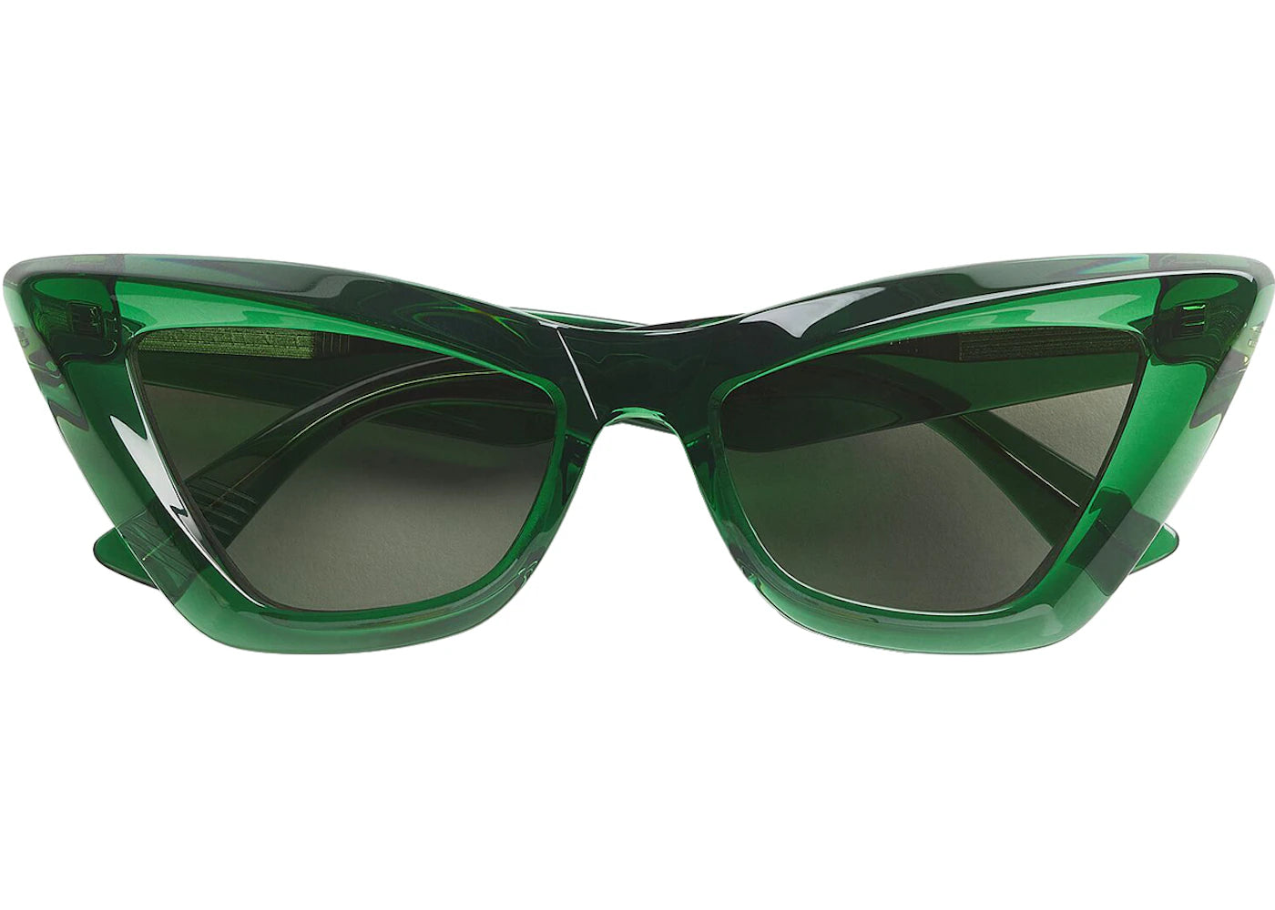 Bottega Veneta Angle Cat-Eye Sunglasses Green/Green (660165V2Q303344)