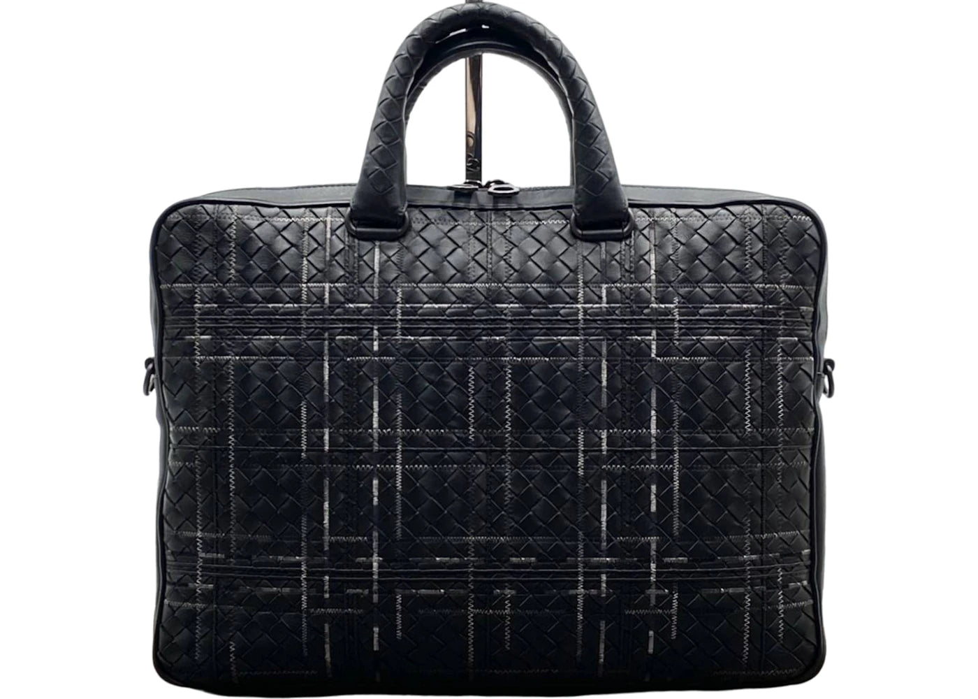 Bottega Veneta Atlas Intrecciato Leather Briefcase Black