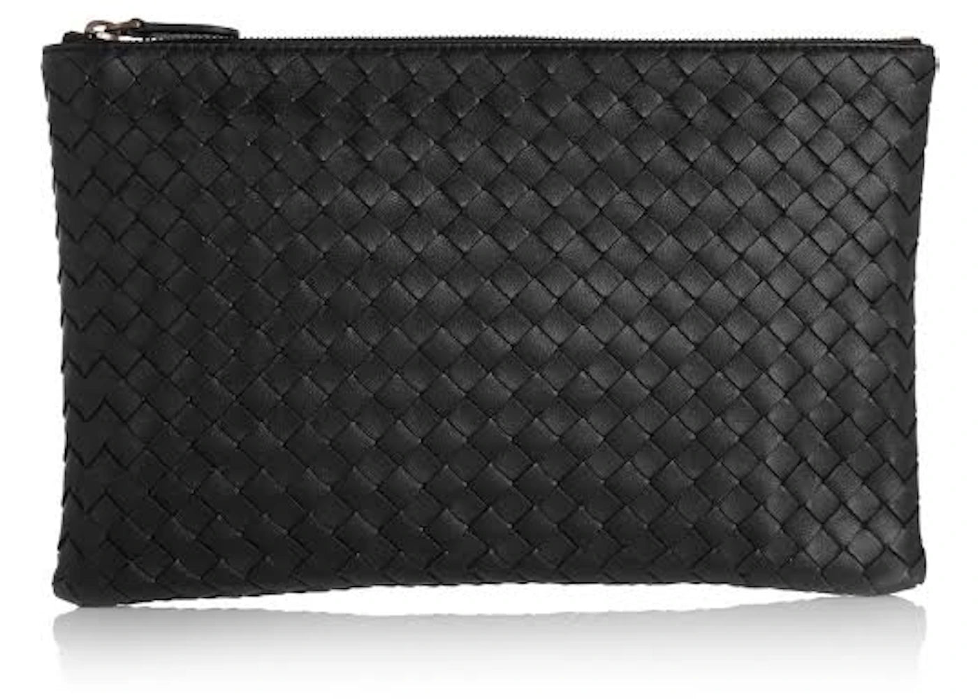 Bottega Veneta Biletto Pouch Nappa Intrecciato Lambskin Medium Nero