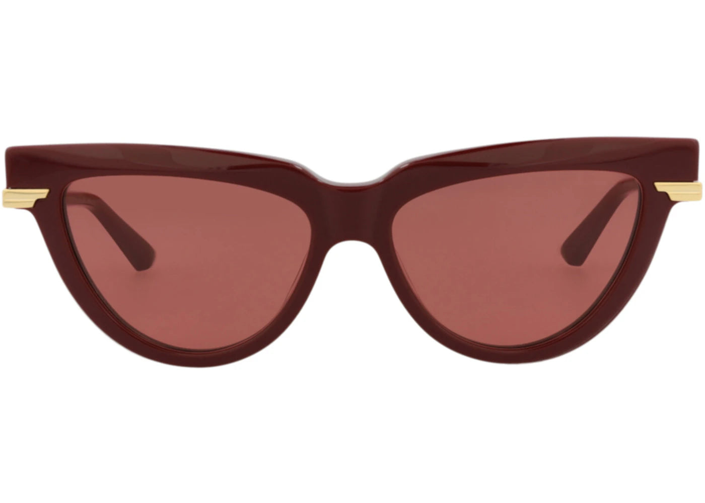 Bottega Veneta Cat Eye-Frame Recycled Acetate Sunglasses Burgundy Gold Red (BV1265S-30014573-003)