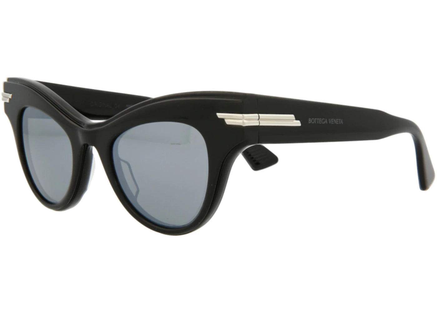 Bottega Veneta Cat Eye Sunglasses Black/Black/Silver (BV1004S-30007851-006)