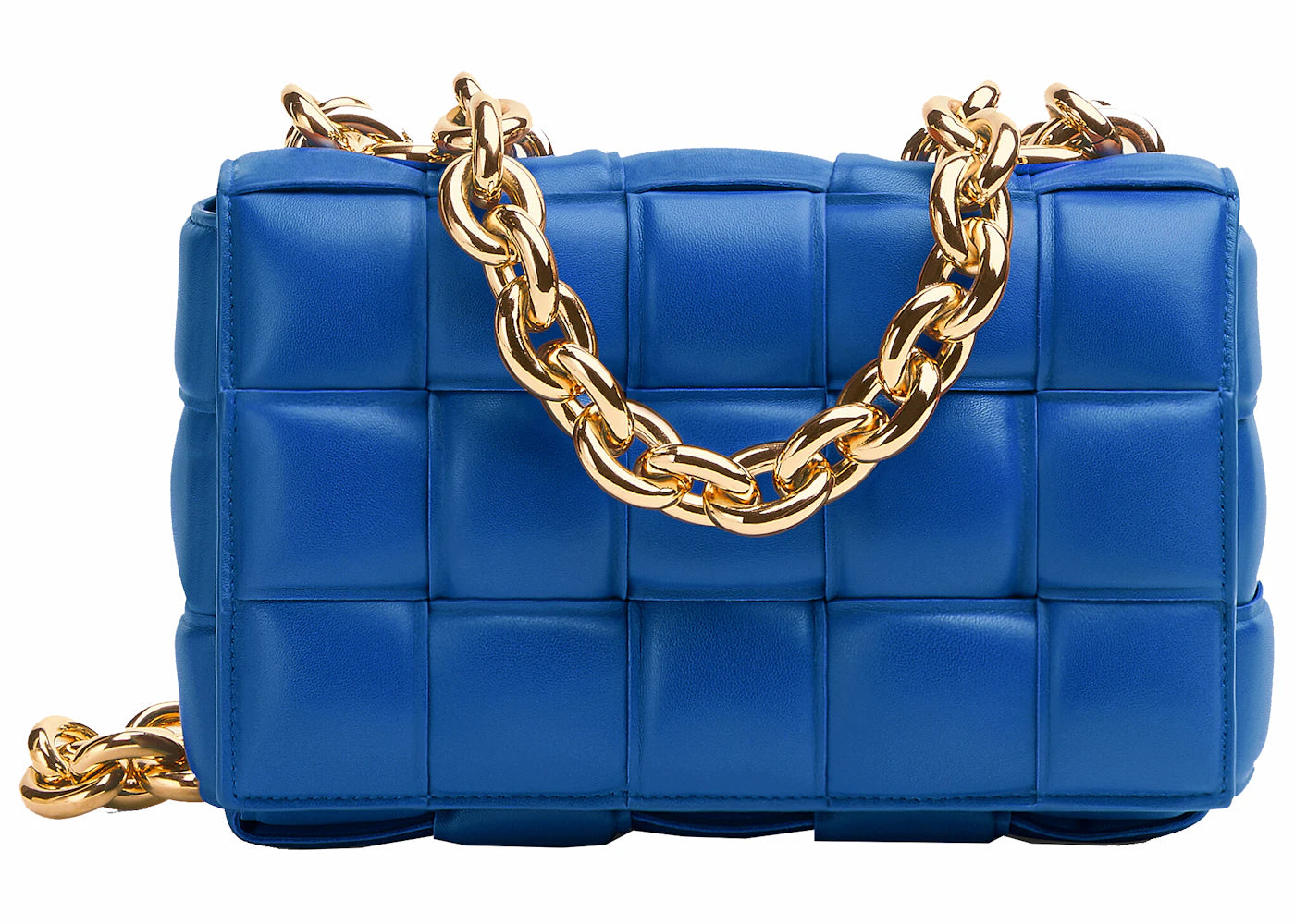 Bottega Veneta Chain Cassette Padded Intreccio Shoulder Bag Cobalt