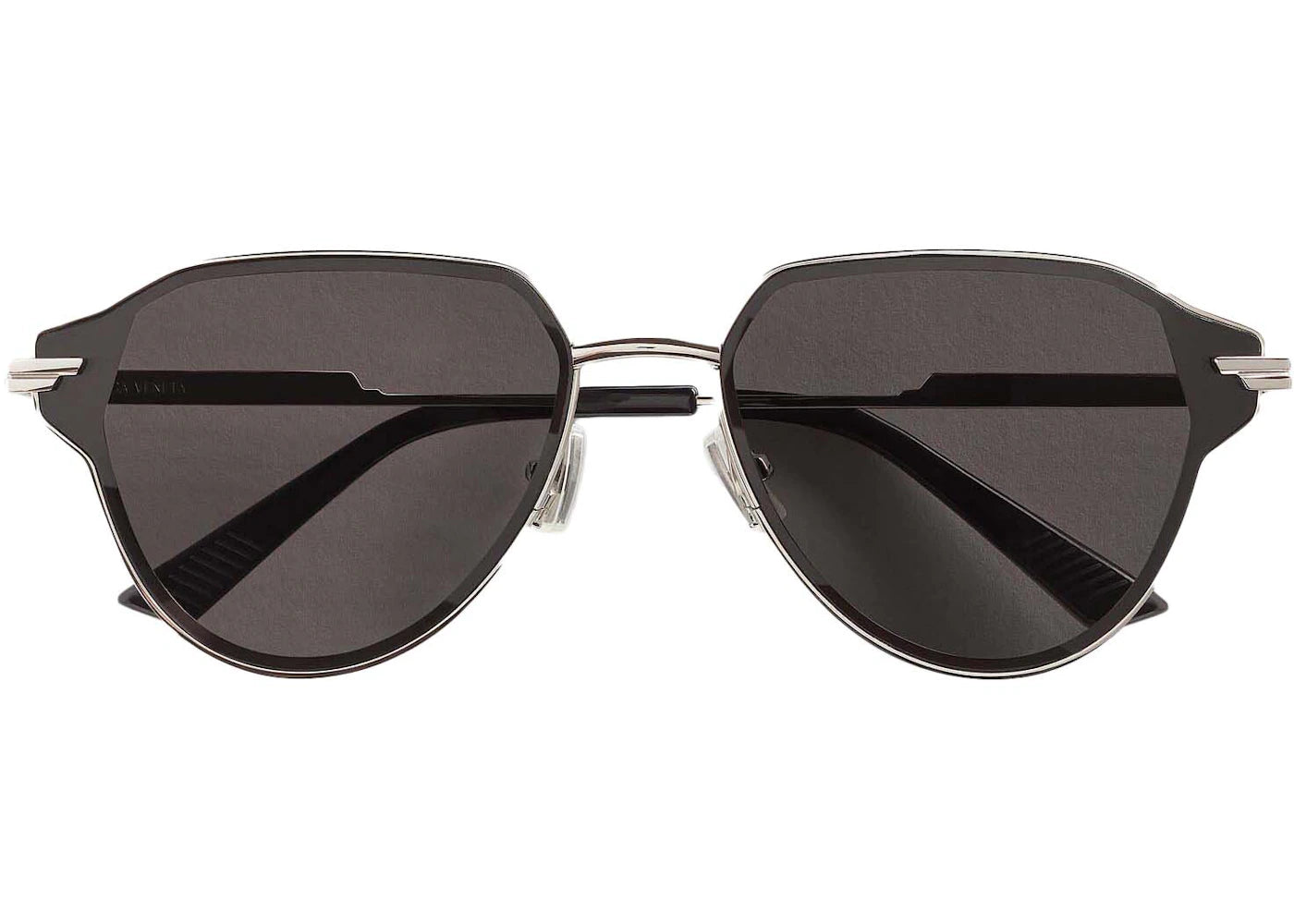 Bottega Veneta Glaze Metal Aviator Sunglasses Silver/Grey (756328V44508107)