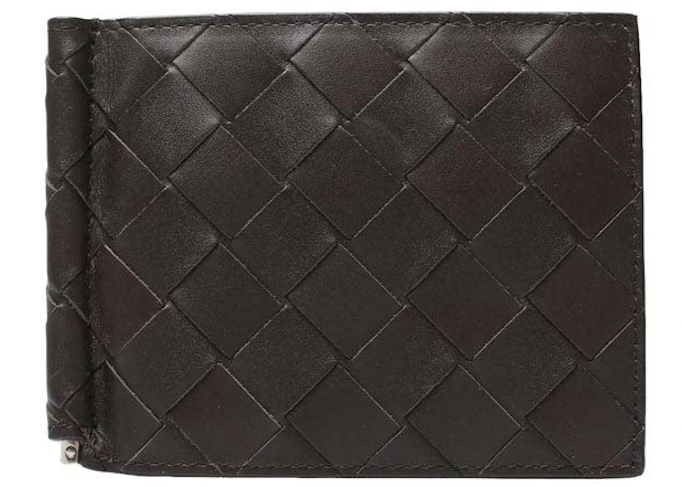 Bottega Veneta Intrecciato Bill Clip Wallet Brown/Teal