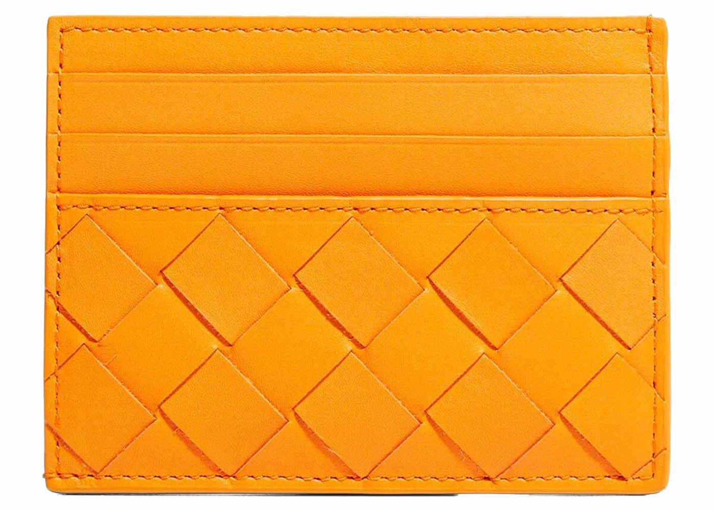 Bottega Veneta Intrecciato Card Case Sunset Orange