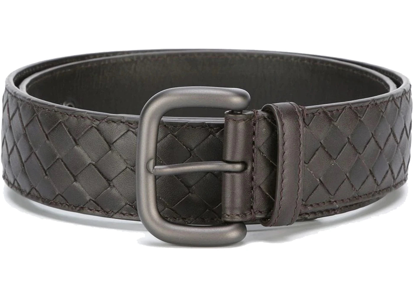 Bottega Veneta Intrecciato Leather Belt Brown