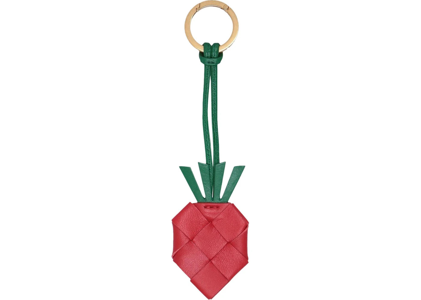 Bottega Veneta Intrecciato Strawberry Keyring Red