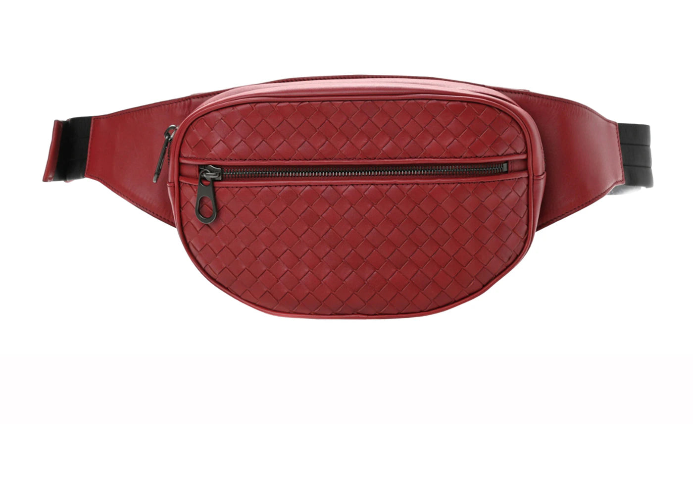 Bottega Veneta Intrecciato Weave Belt Bag Red