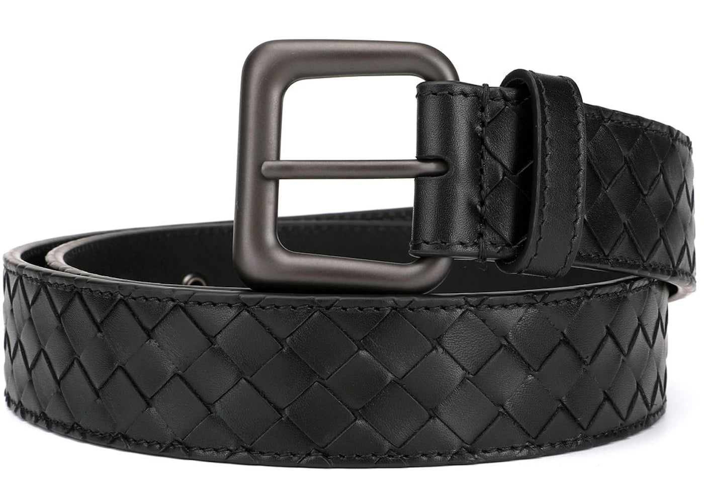 Bottega Veneta Intrecciato Weave Belt Black