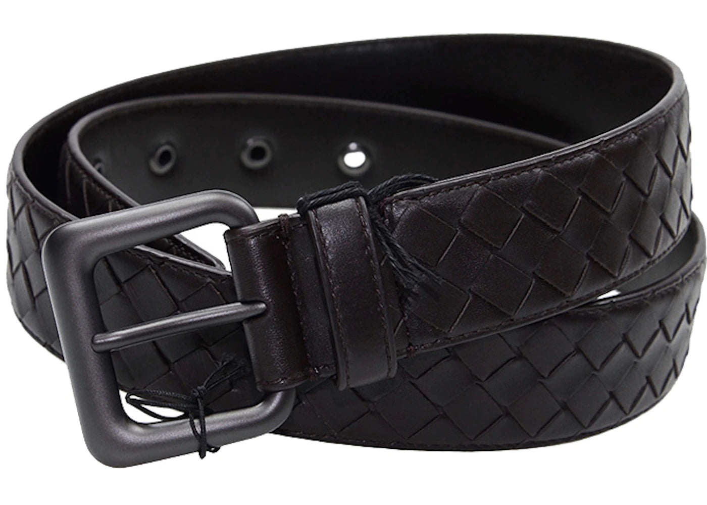 Bottega Veneta Intrecciato Weave Belt Brown