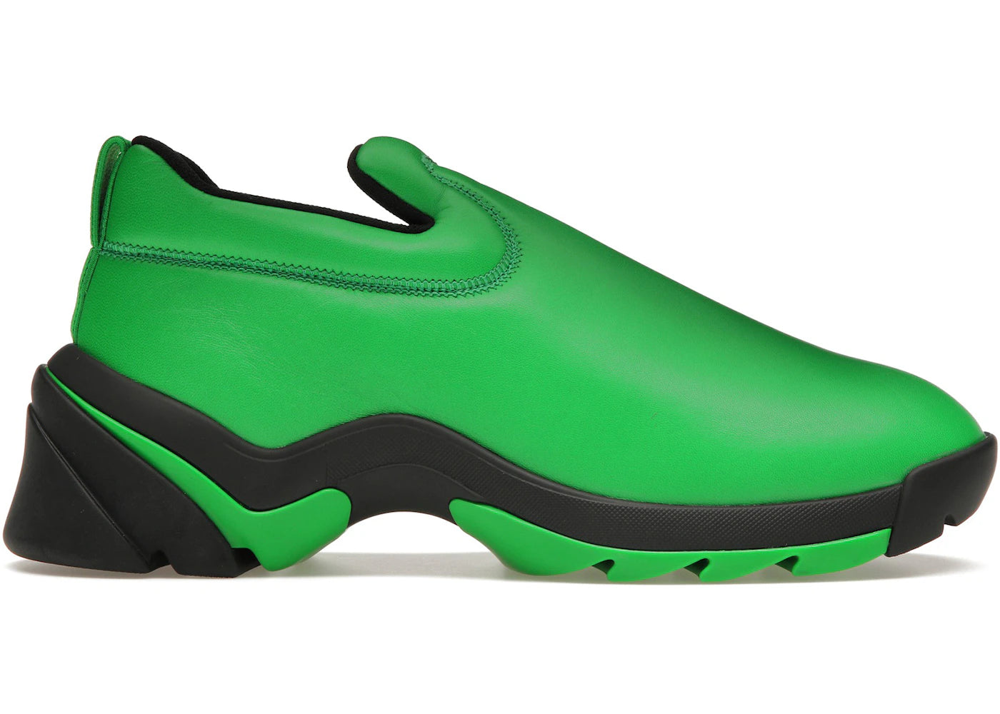 Bottega Veneta Lagoon Low Top Leather Sneaker Black Green