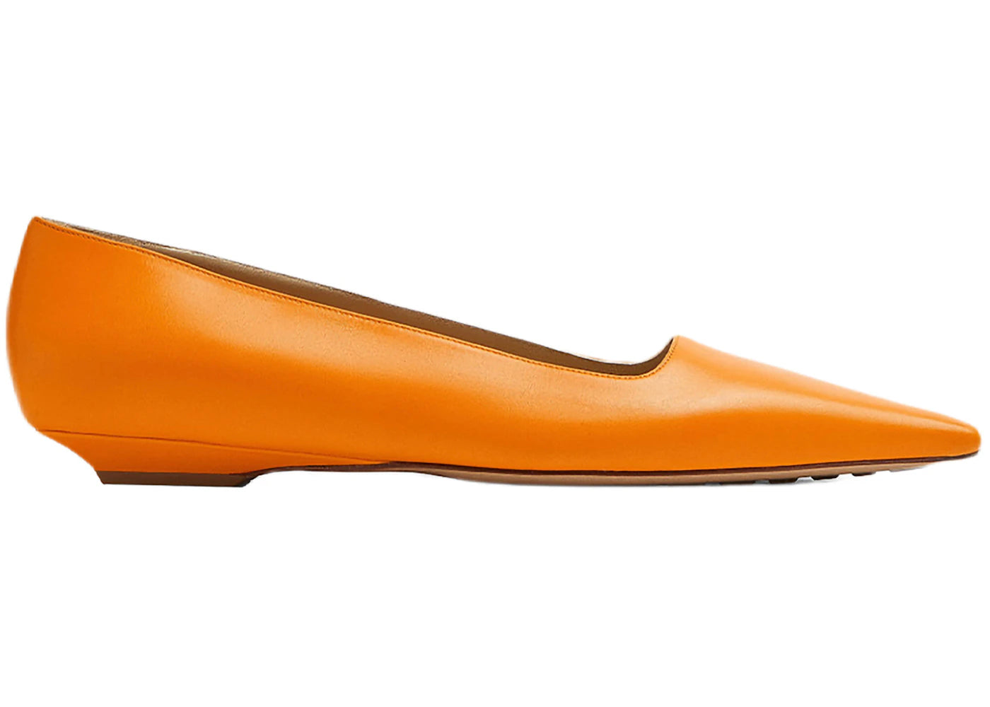 Bottega Veneta Leather Ballet Flat Orange (Women's)