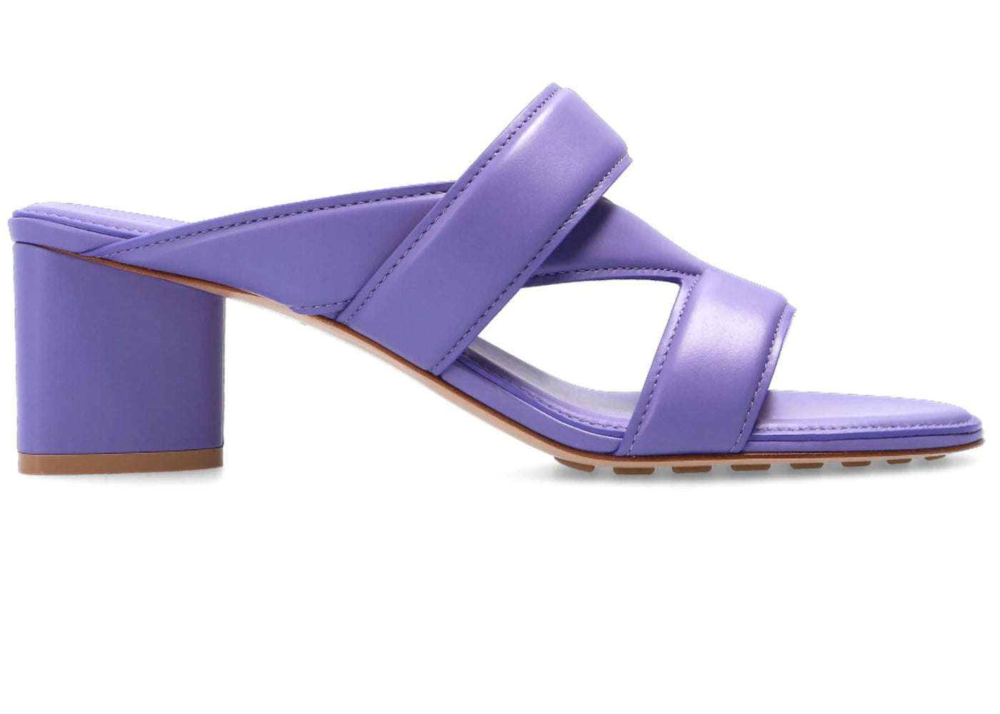Bottega Veneta Leather Crossover-Strap Sandal Purple (Women's)